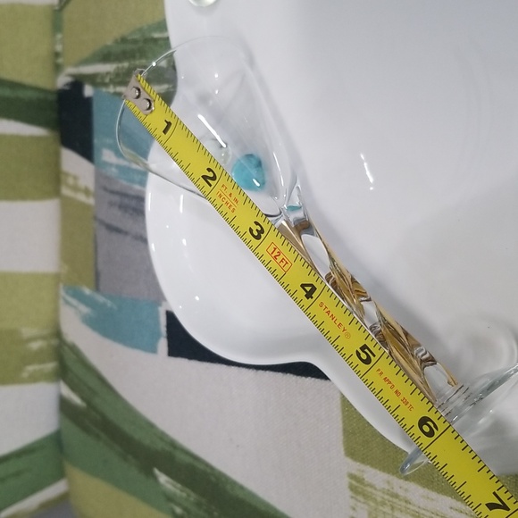 5 Vtg Aperitif Glasses With Gold Ribbon Stems - Picture 4 of 9